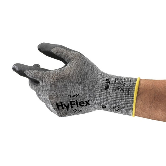 Ansell HyFlex breathable nitrile-coated work gloves, 12 pairs | 11-801