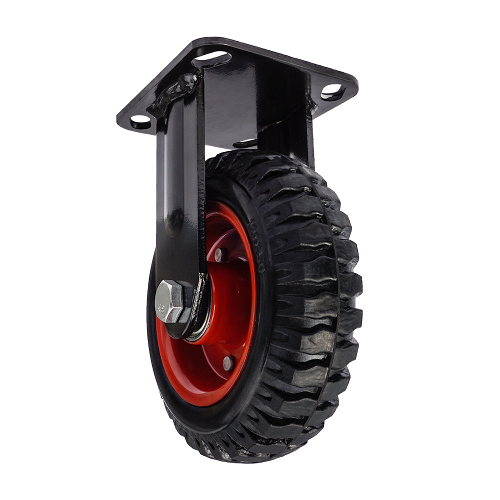 Ø 160 mm | Bockrolle ohne Bremse: Stahl, verstärkter Gummi, Befestigungsplatte, Kugellager, Tragfähigkeit 150 kg | 1101-160