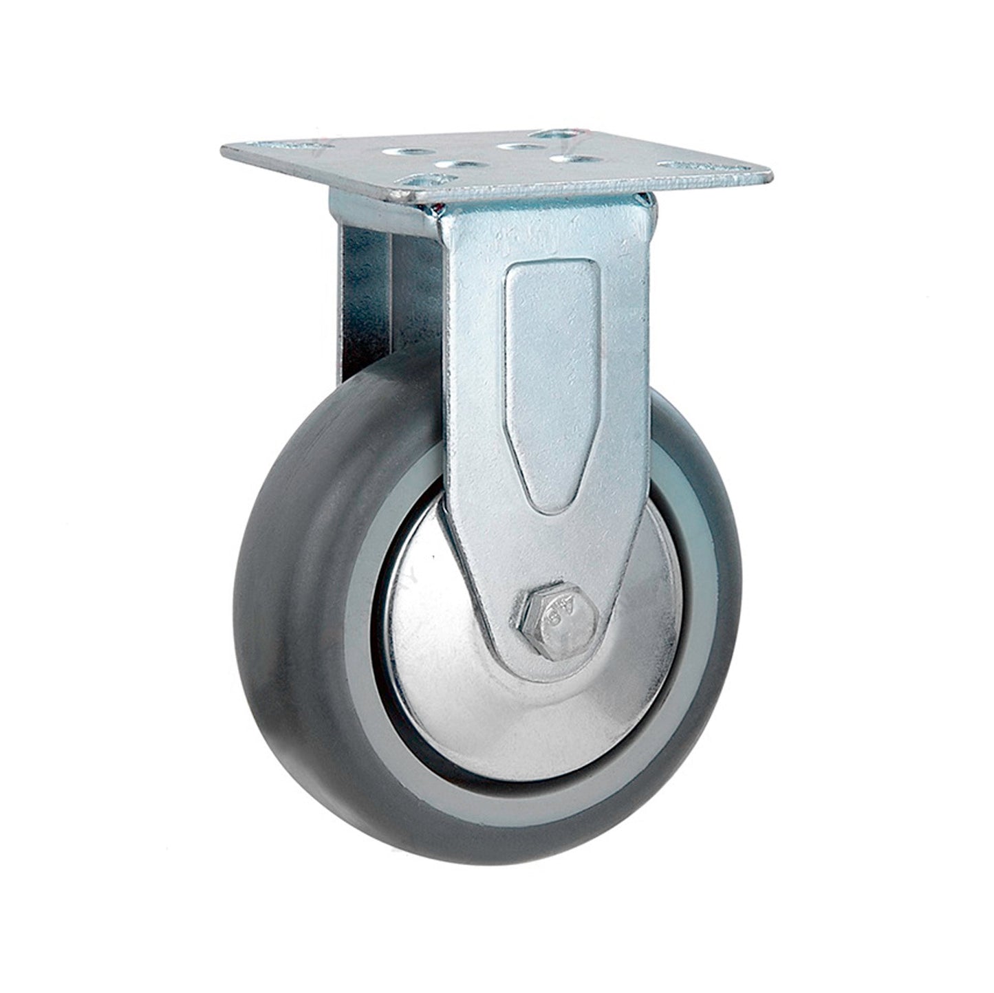 Ø 75 mm | Fixed castor without brake: Thermoplastic rubber compound, mounting plate, plain bearing, load capacity 60 kg | 3011A-75