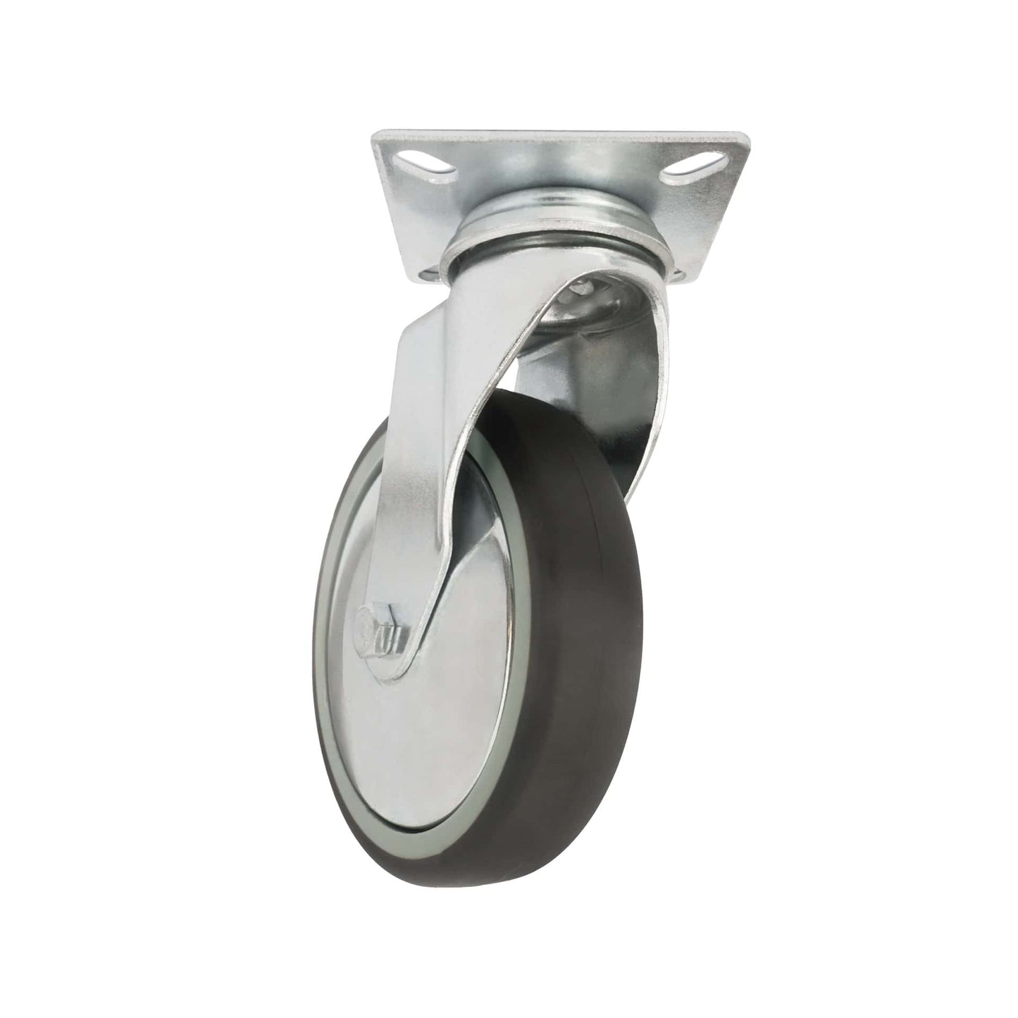 Ø 75 mm | Swivel castor without brake: thermoplastic rubber, mounting plate, plain bearing, load capacity 60 kg | 3013A-75