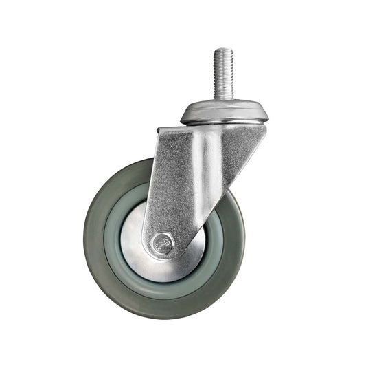 Ø 125 mm | Swivel castor without brake: rubber tread, screw fastening, plain bearing, load capacity 100 kg | 3062-125