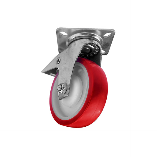 Ø 125 mm | Swivel castor without brake: polyamide, polyurethane, mounting plate, ball bearing, load capacity 220 kg | 6303-125