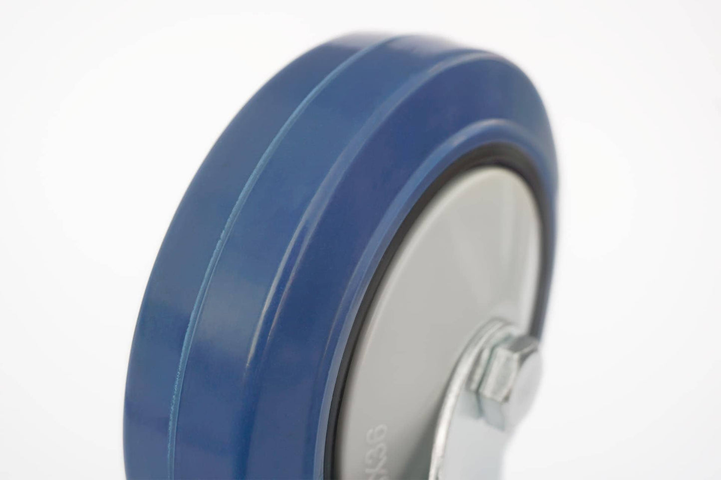 Ø 125 mm | Lenkrolle ohne Bremse: Kunststoff, Elastikgummi, Befestigungsplatte, Kugellager, Tragfähigkeit 230 kg | A-EU03-125