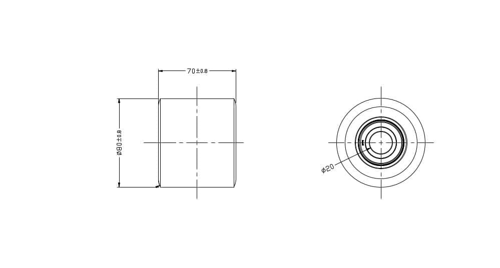 Ø 80 mm, Breite 70 mm | Hubwagenrolle: Gusseisen-Polyurethan, Kugellager, Tragfähigkeit 320 kg | R02-70