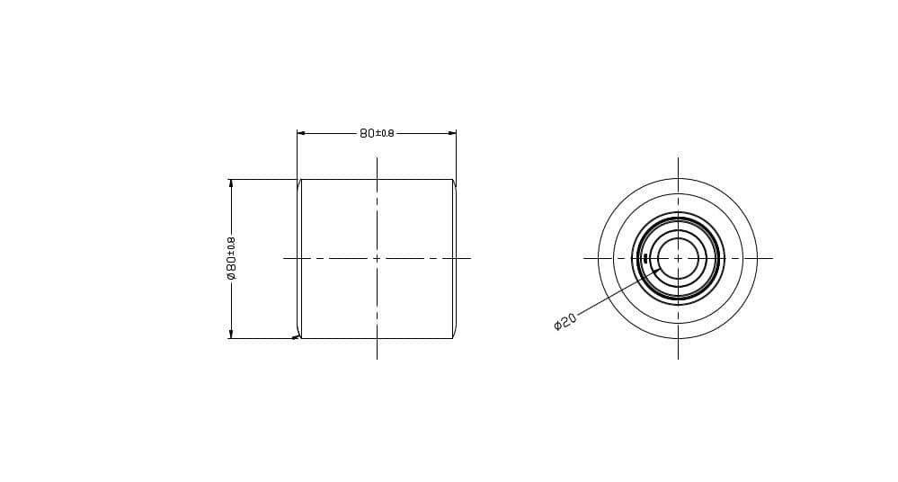 Ø 80 mm, width 80 mm | Pallet truck roller: cast iron polyurethane, ball bearing, load capacity 350 kg | R02-80