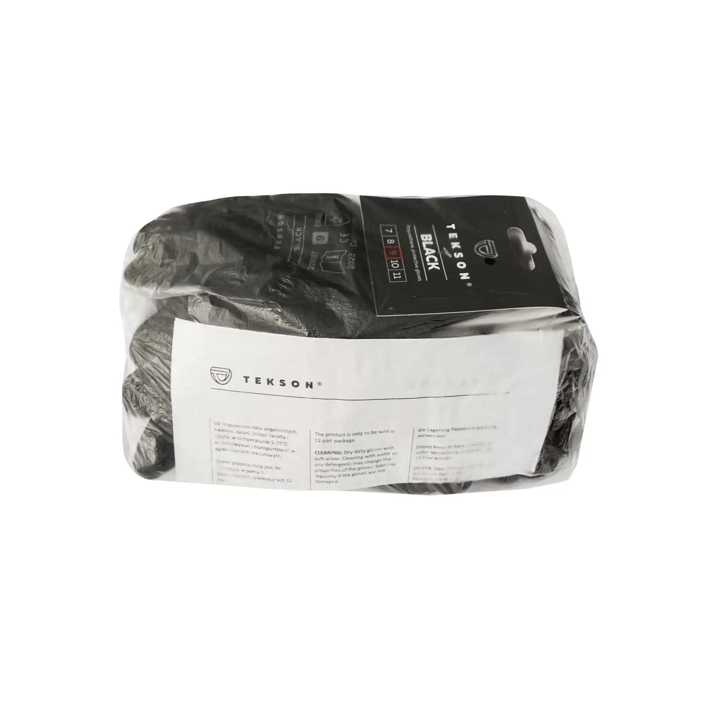 Arbeitshandschuhe Tekson, universell, mit Euroloch, 12 Paar | Black
