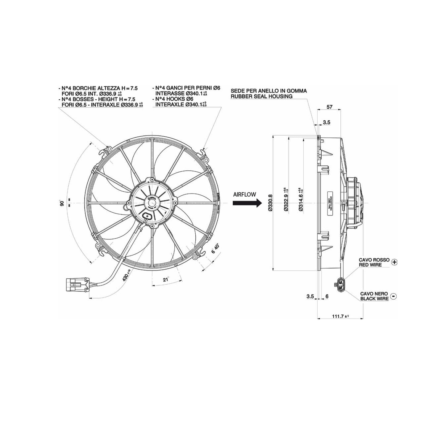 Spal Lüfter 24V, 305 MM, saugend | VA01-BP90/LL-66A