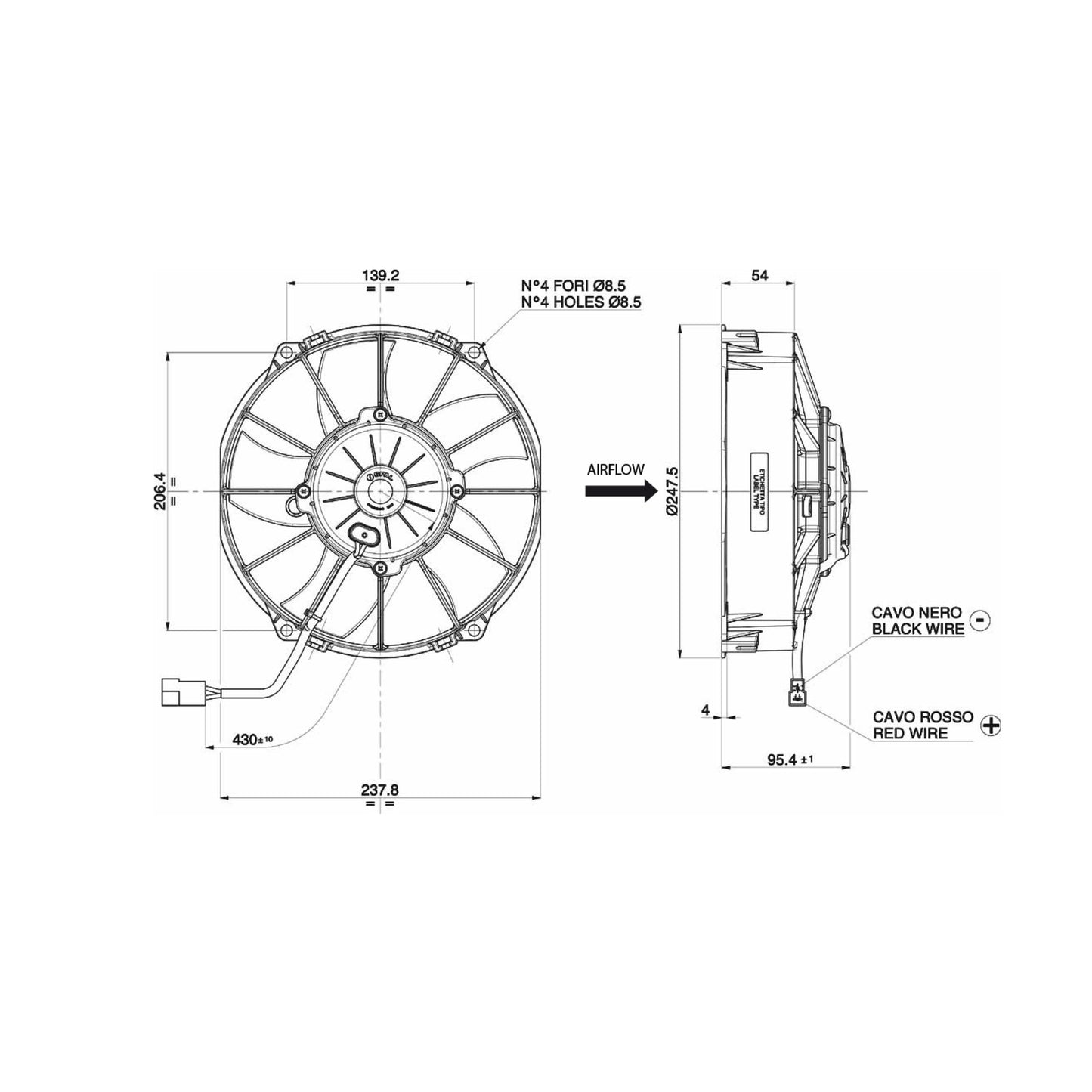 Spal Lüfter 24V, 255 MM, saugend | VA02-BP70/LL-52A