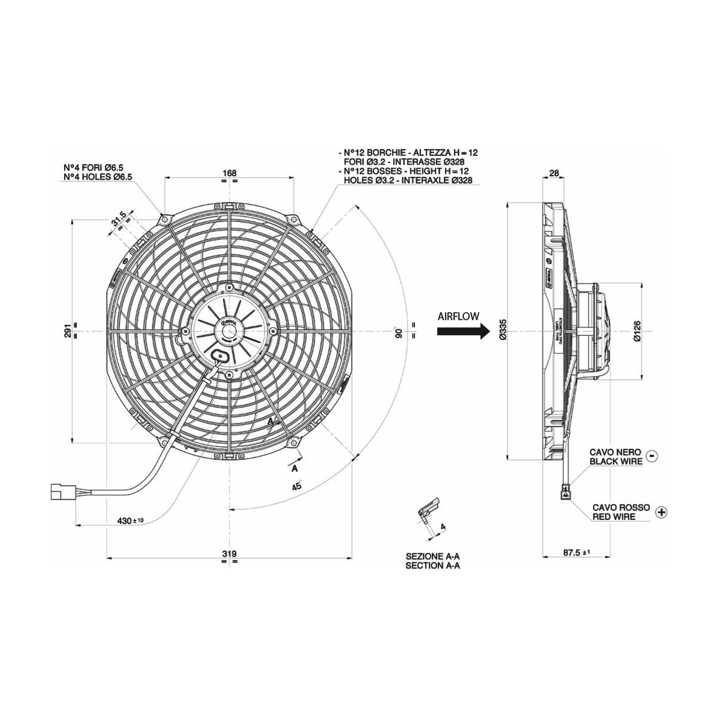 Spal Lüfter 12V, 305 MM, saugend | VA10-AP70/LL-61A