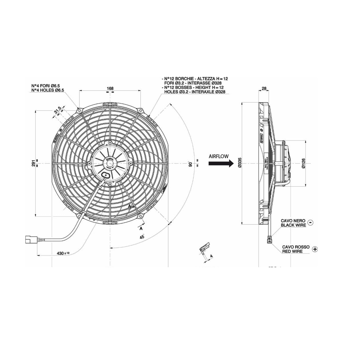 Spal Lüfter 24V, 305 MM, saugend | VA10-BP70/LL-61A