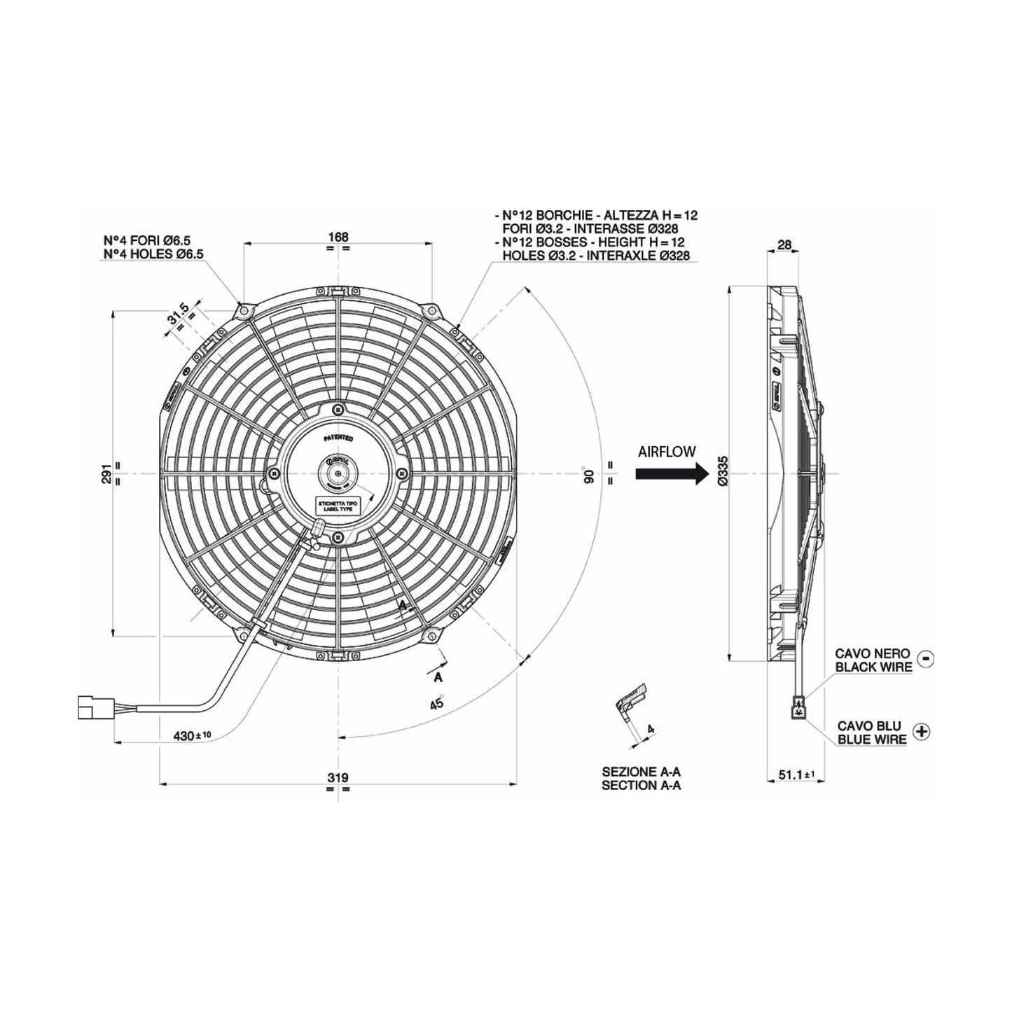Spal Lüfter 24V, 305 MM, saugend | VA10-BP9/C-25A