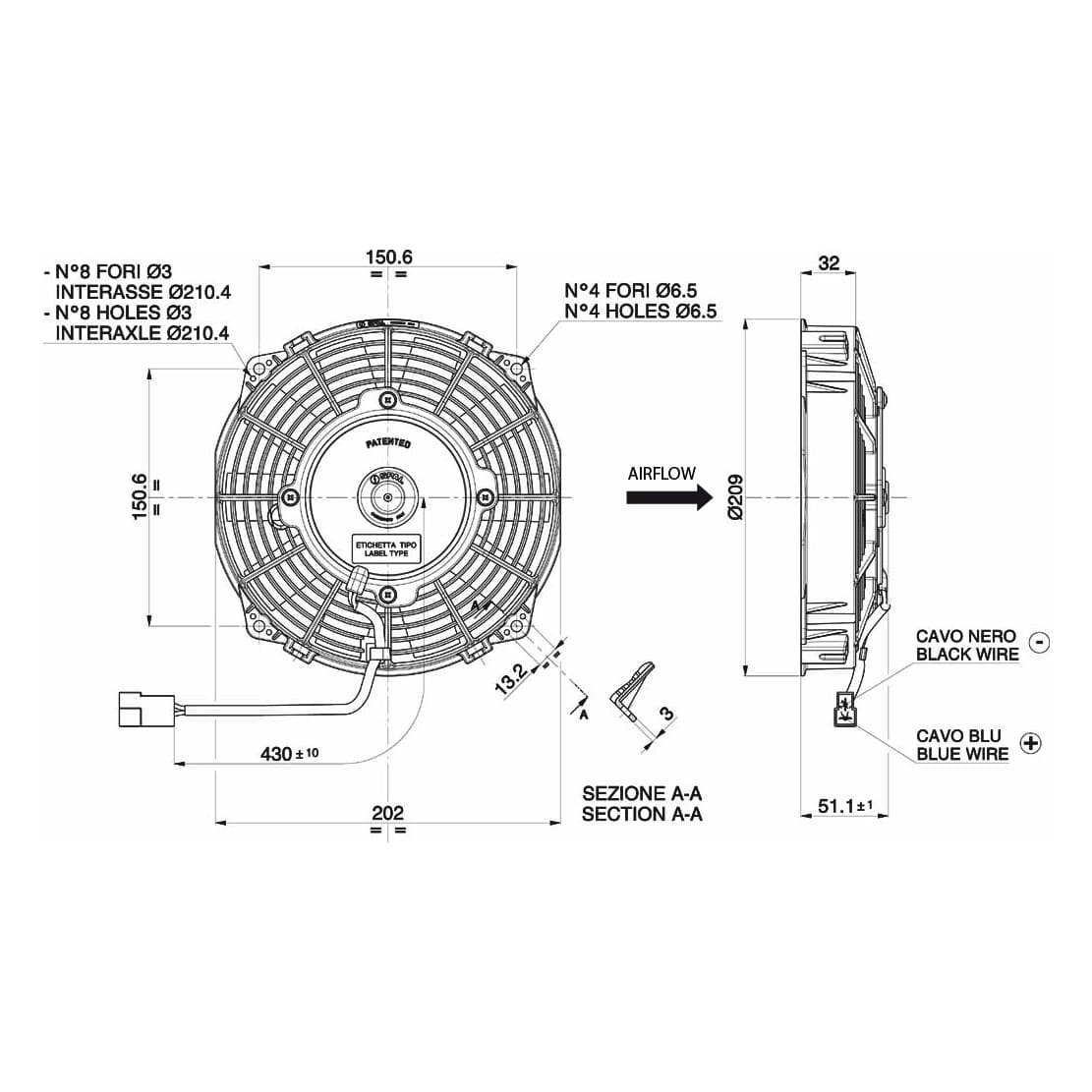 Spal Lüfter 24V, 190 MM, saugend | VA14-BP7/C-34A
