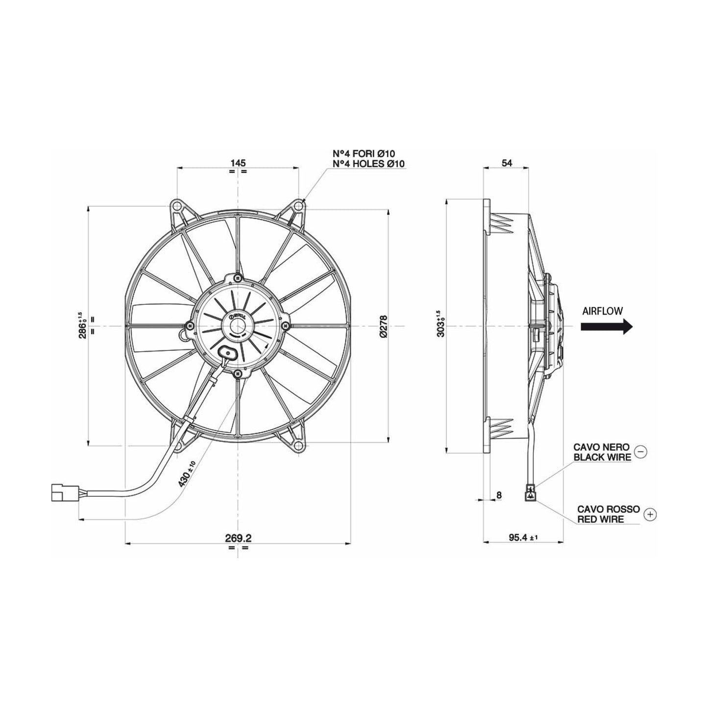 Spal Lüfter 12V, 255 MM, saugend | VA15-AP70/LL-39A