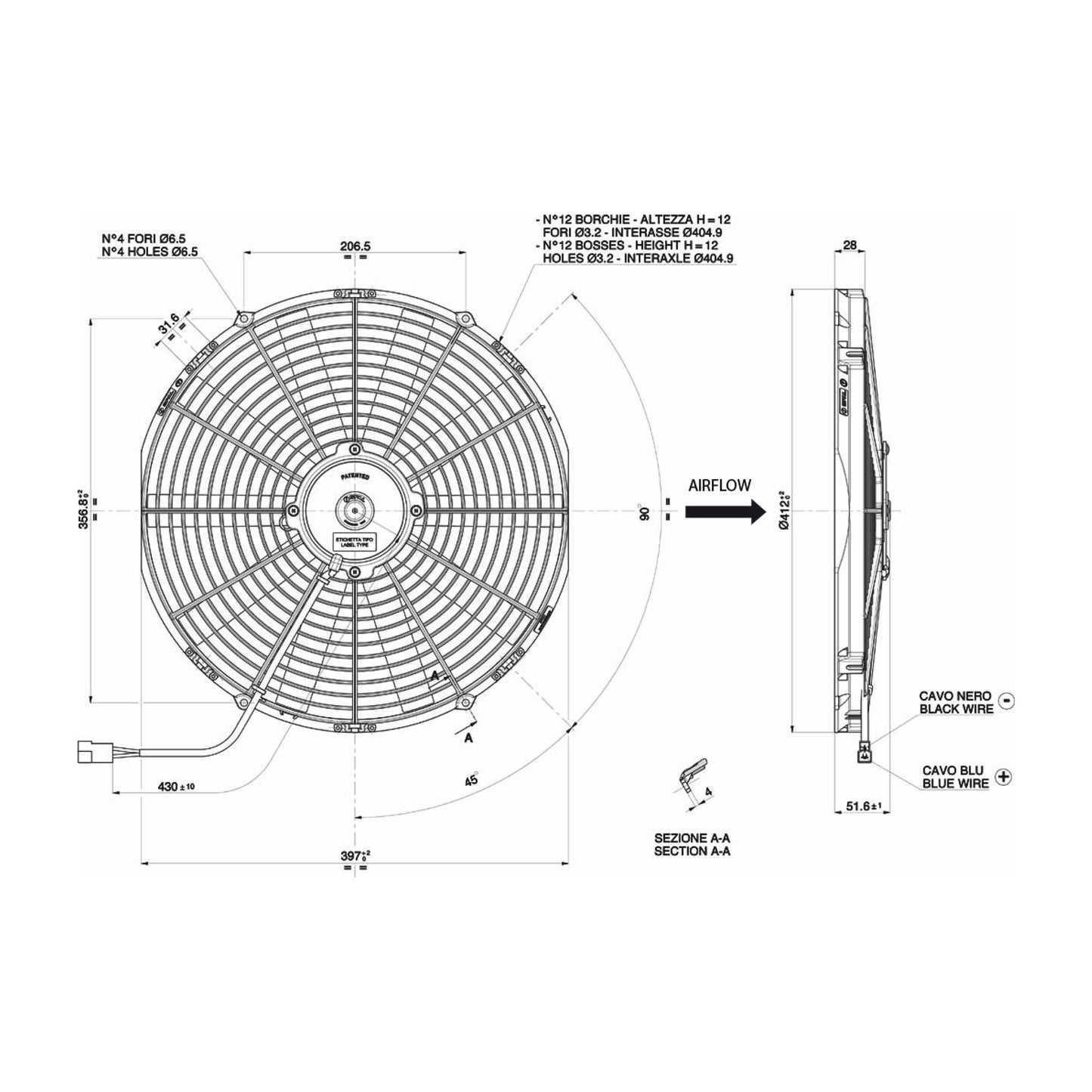 Spal Lüfter 24V, 385 MM, saugend | VA18-BP10/C-41A BT MC