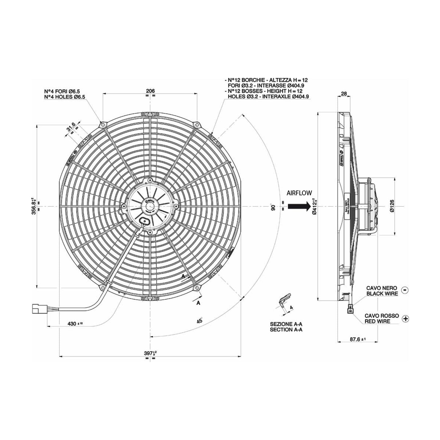 Spal Lüfter 24V, 385 MM, drückend | VA18-BP71/LL-86S BT KS