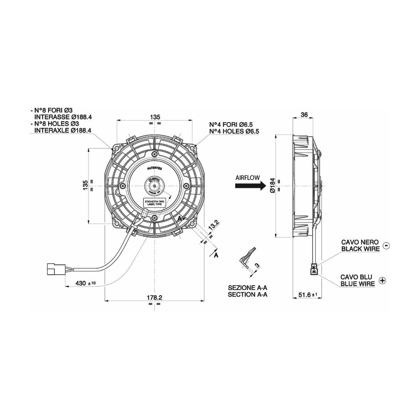Spal Lüfter 12V, 167 MM, saugend | VA22-AP11/C-50A