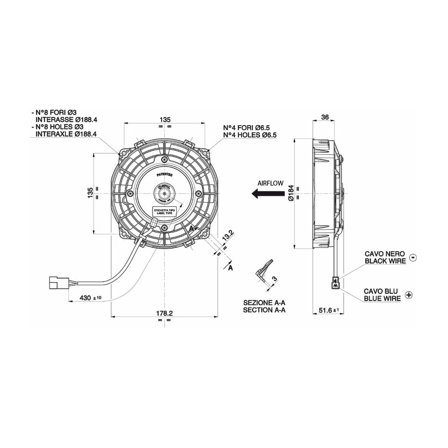 Spal Lüfter 12V, 167 MM, drückend | VA22-AP11/C-50S