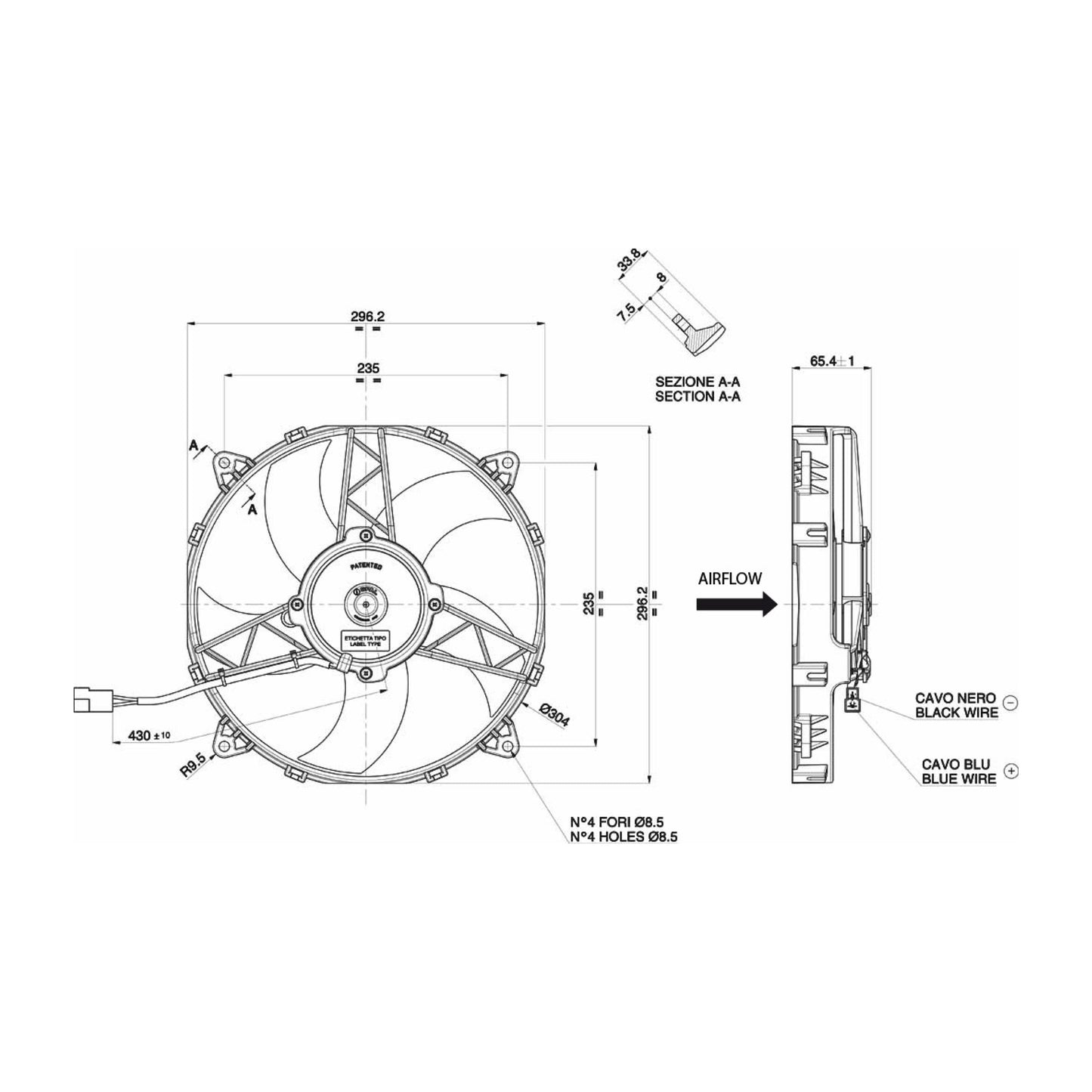 Spal Lüfter 12V, 280 MM, saugend | VA26-AP50/C-44A