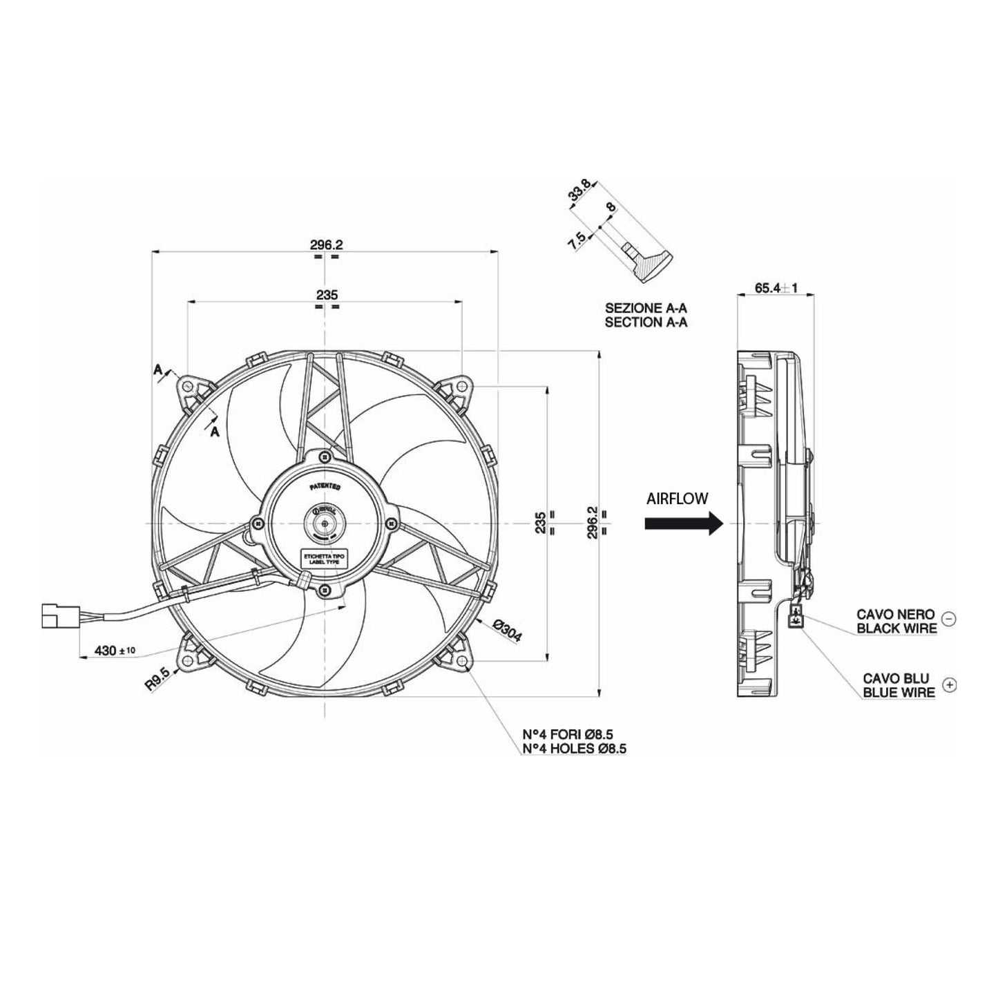 Spal Lüfter 24V, 280 MM, saugend | VA26-BP50/C-44A