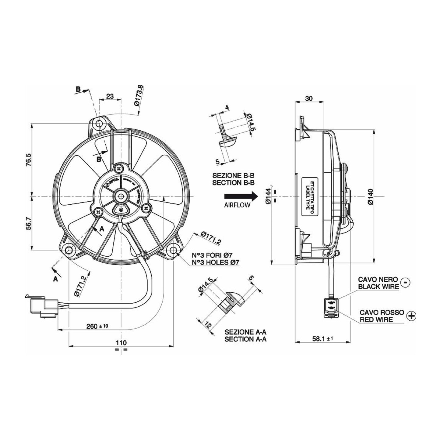 Spal Lüfter 24V, 130 MM, saugend | VA31-B101/IE-46A