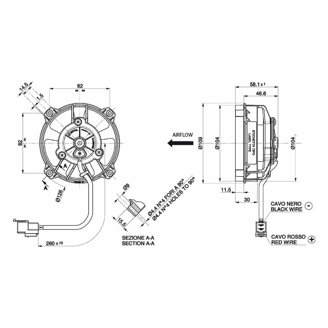 Spal fan 12V, 96 mm, blowing | VA32-A101-62S
