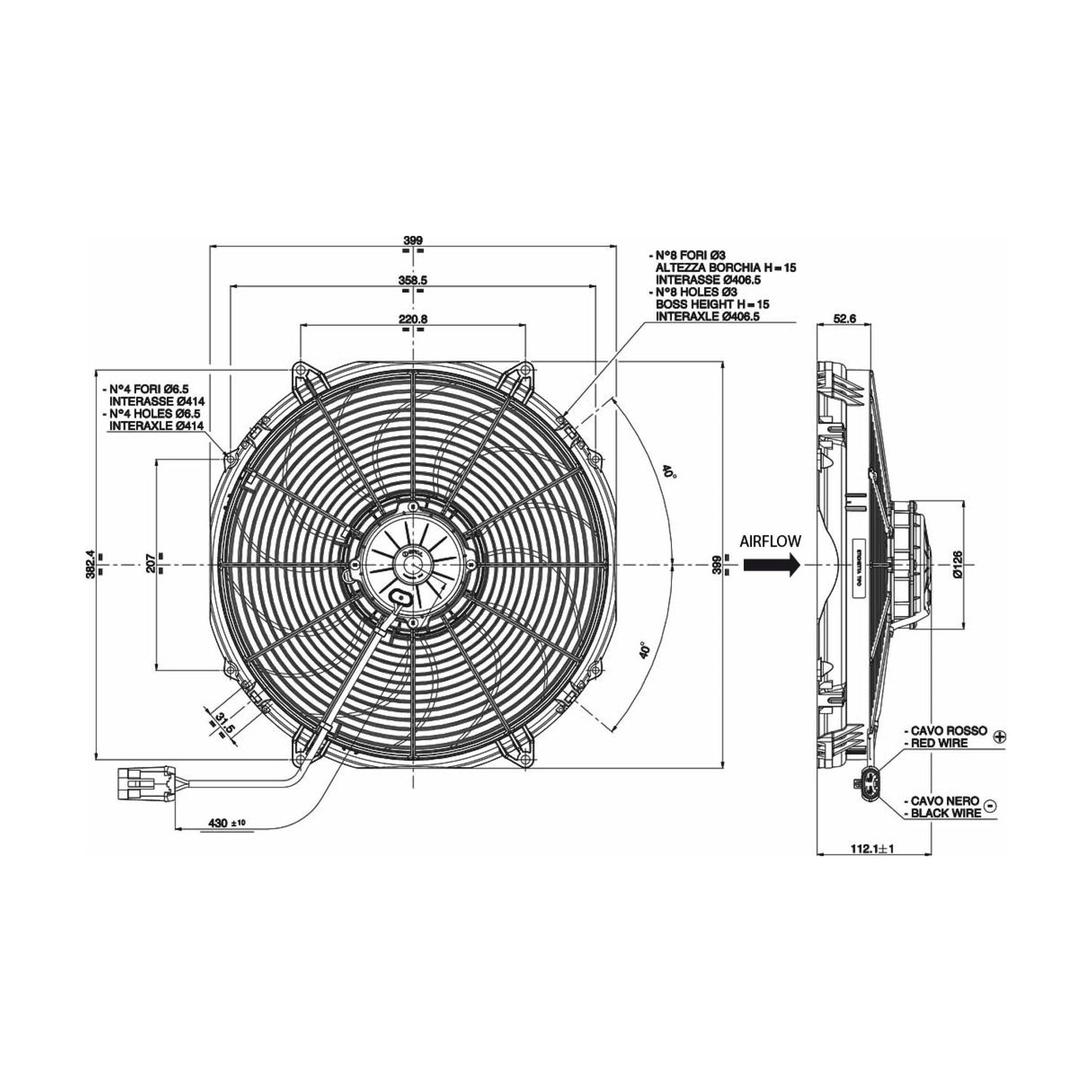 Spal Lüfter 24V, 385 MM, saugend | VA33-BP91/LL-65A