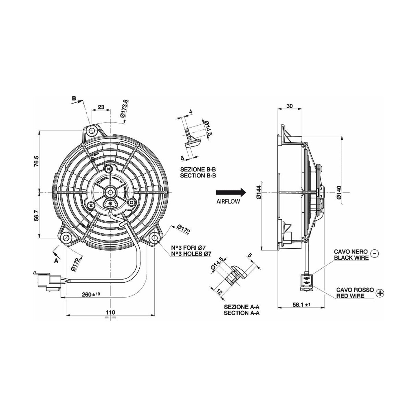 Spal Lüfter 12V, 130 MM, saugend | VA37-A101-46A