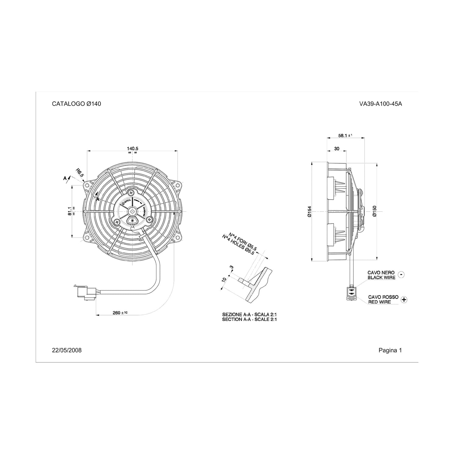 Spal Lüfter 12V, 140 MM, saugend | VA39-A100-45A