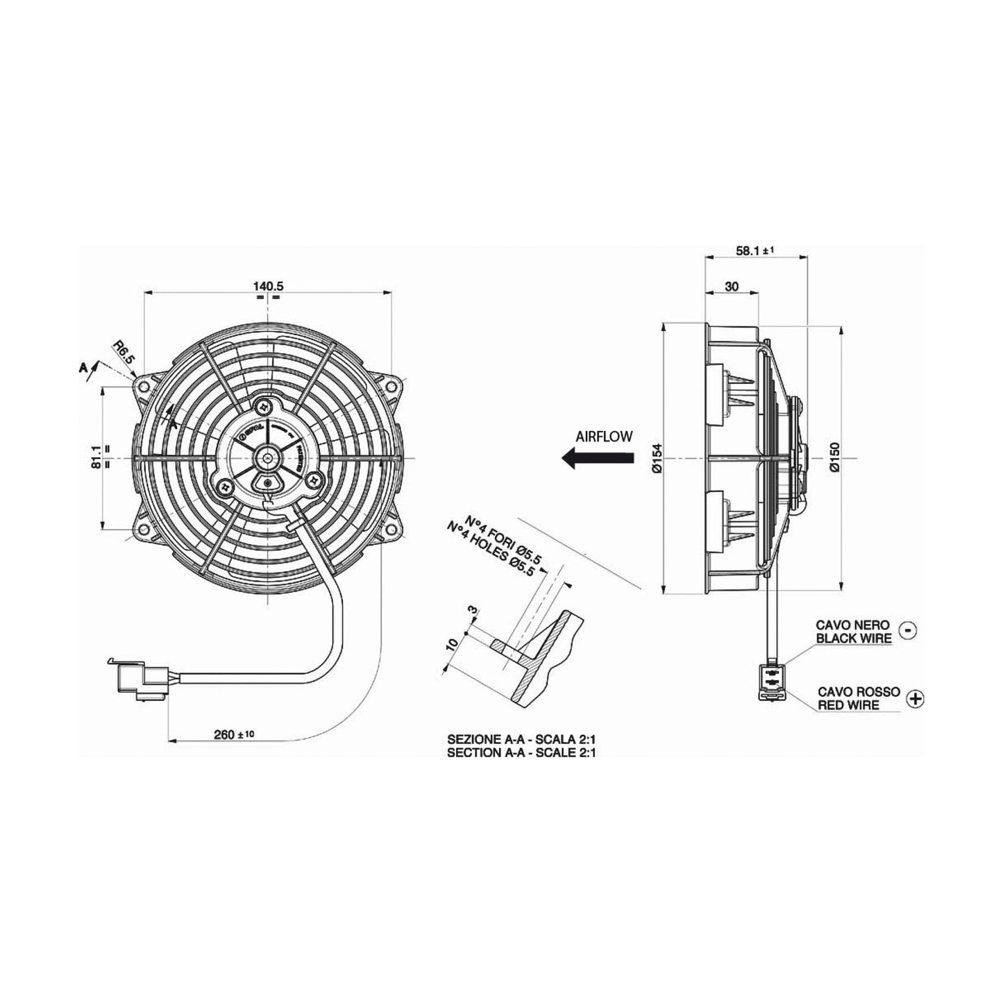 Spal Lüfter 12V, 140 MM, drückend | VA39-A100-45S