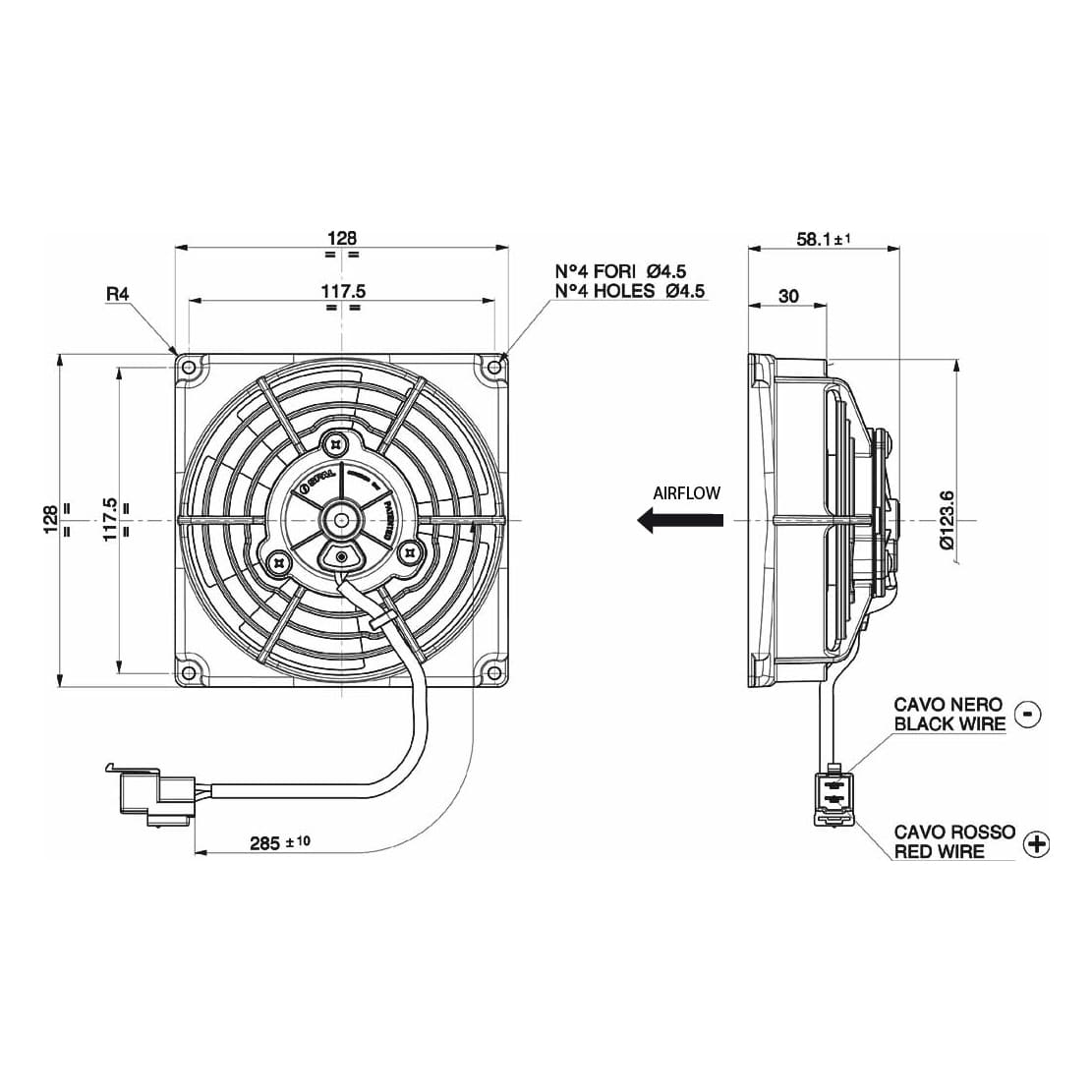 Spal fan 12V, 115 mm, blowing | VA69A-A101-87S