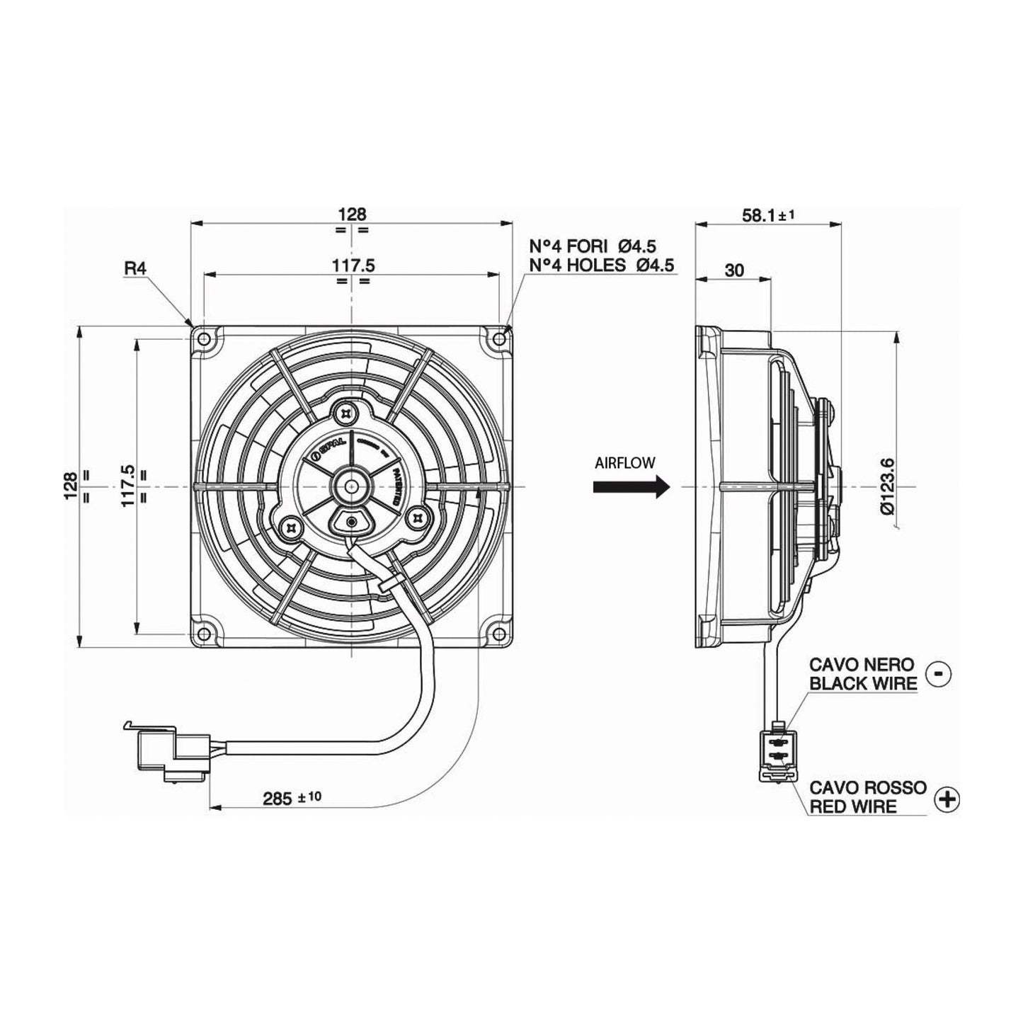 Spal Lüfter 24V, 115 MM, saugend | VA69A-B100-87A