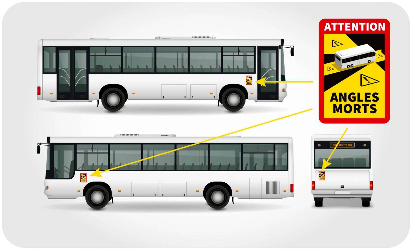 Magnetic sign "Blind spot" 25 x 17 cm / Dead angles / Truck France | Bus & Motorhome