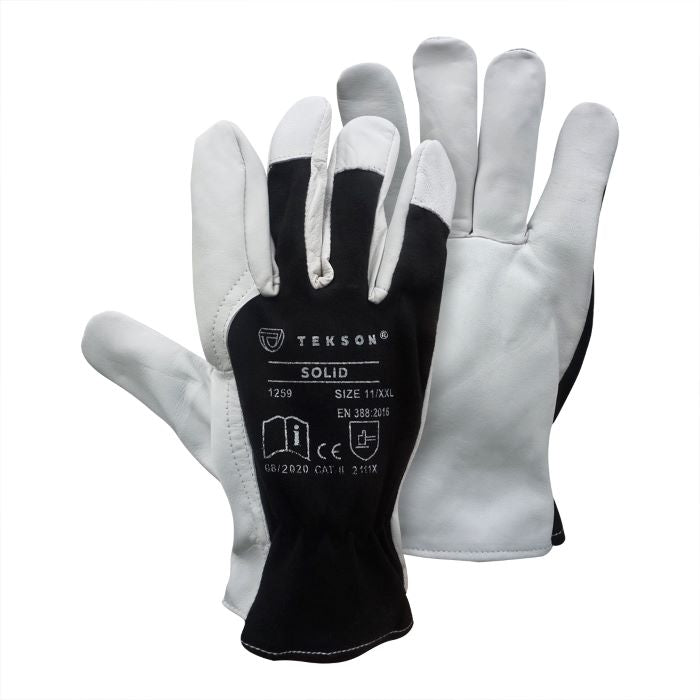 Arbeitshandschuhe Tekson, aus Ziegenleder, 12 Paar | Solid