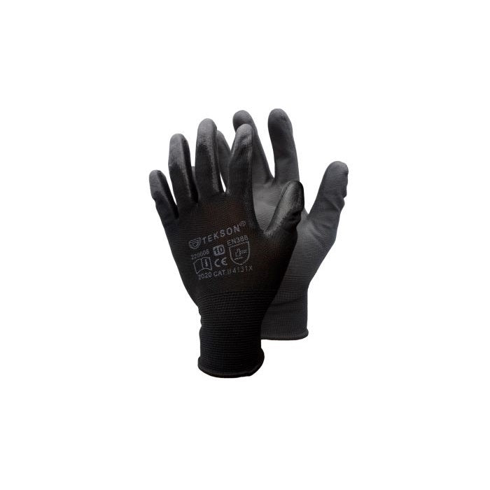 Arbeitshandschuhe Tekson, universell, mit Euroloch, 12 Paar | Black