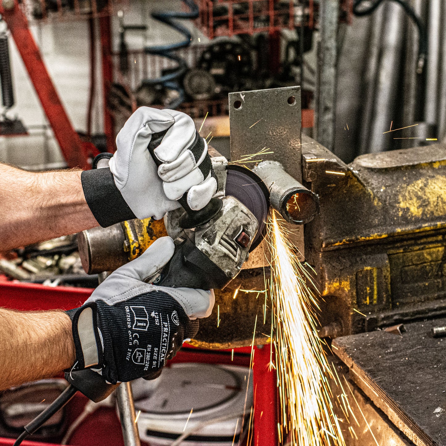 Arbeitshandschuhe Tekson, mit Klettverschluss, 12 Paar | Practical