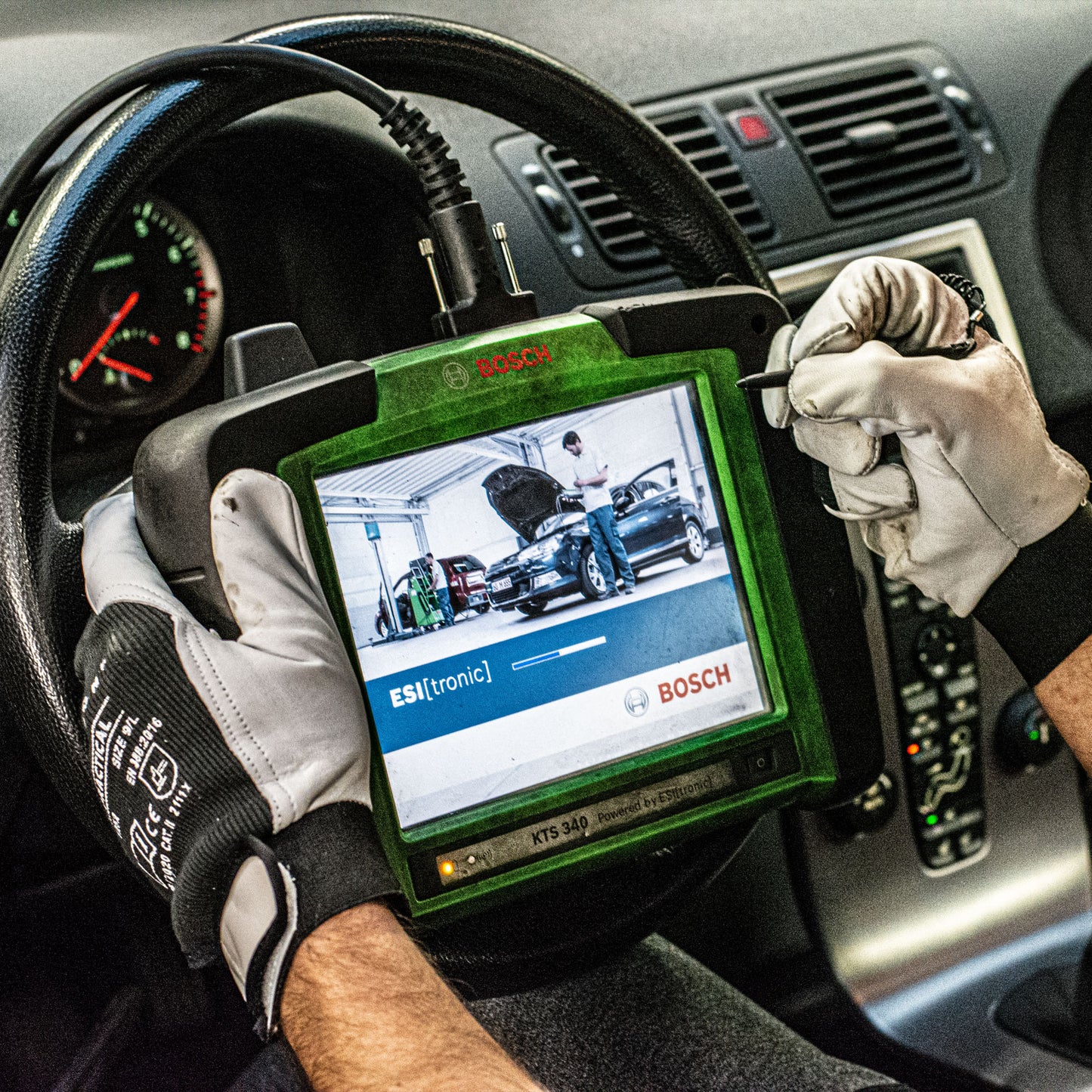 Arbeitshandschuhe Tekson, mit Klettverschluss, 12 Paar | Practical