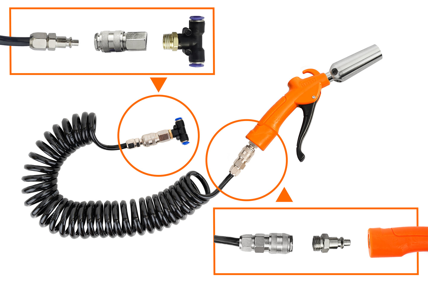 Universal Staubluftdruckpistolen Tekson Set 13 KG / CM2 Grosser Kopf | 202053