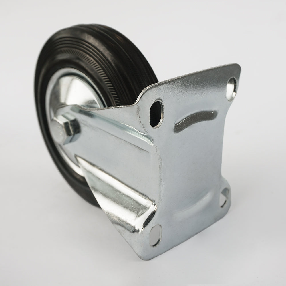 Ø 125 mm | Bockrolle ohne Bremse: Metallgummi, Befestigungsplatte, Wälzlager, Tragfähigkeit 100 kg | 4002-125