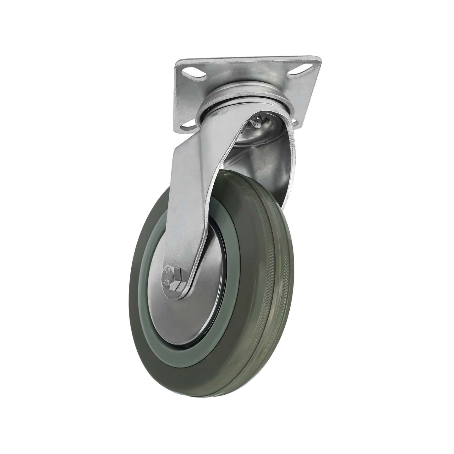 Ø 125 mm | Zestaw kołowy obrotowy bez hamulca: tworzywo guma, płyta mocująca, łożysko ślizgowe, nośność 25 kg | 3053-125 - półprofil