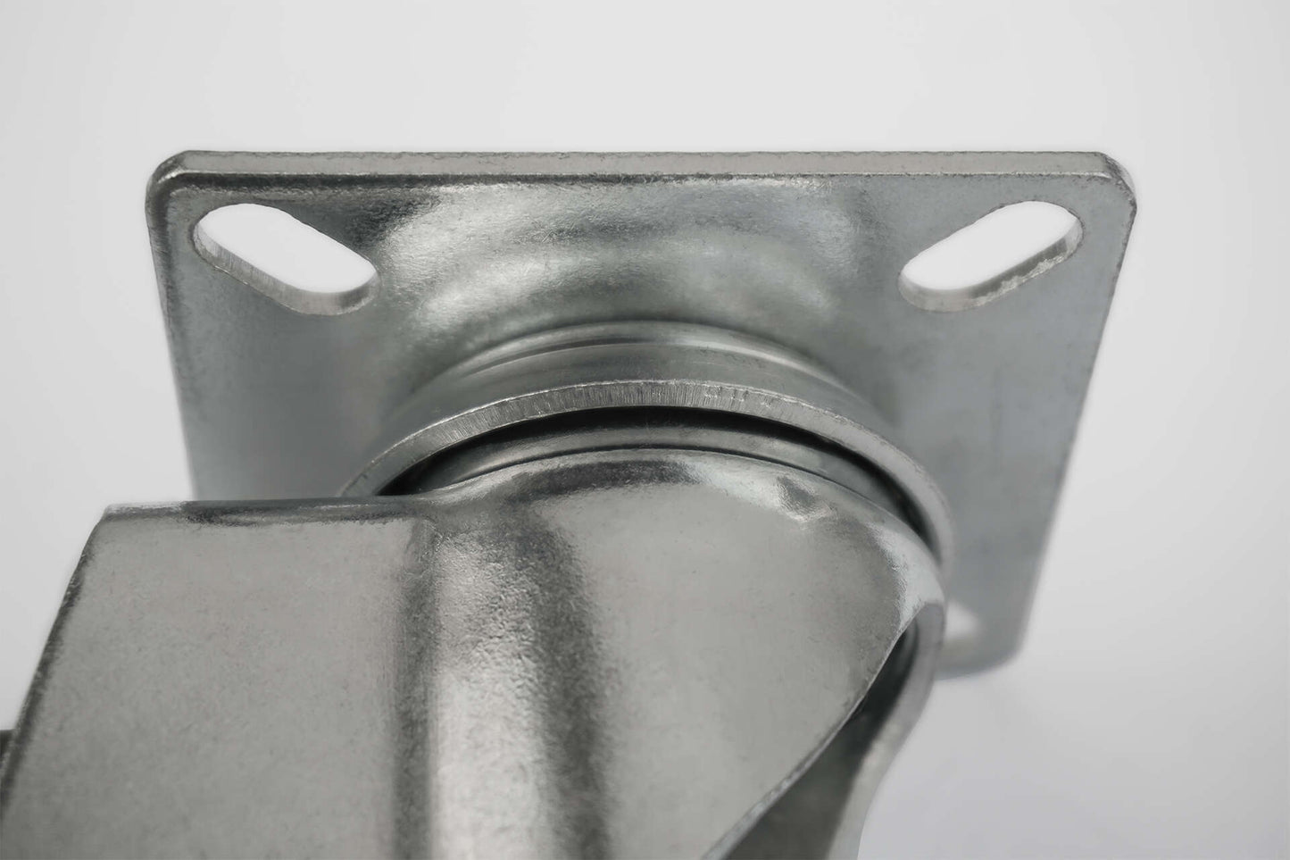 4x zestaw kołowy Ø 125 mm (2x skrętny, 2x skrętny z hamulcem), guma niebrudząca, łożysko ślizgowe | 3053/3054-125 - łożysko i płytka