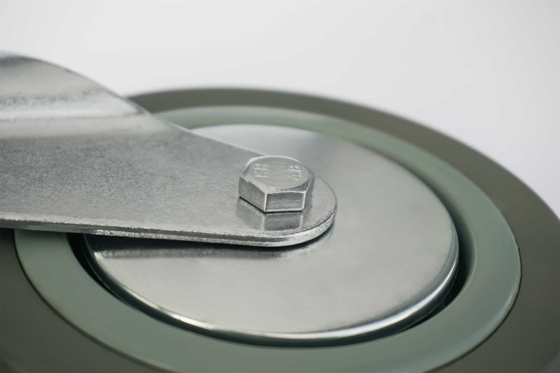 4x zestaw kołowy Ø 125 mm (2x skrętny, 2x skrętny z hamulcem), guma niebrudząca, łożysko ślizgowe | 3053/3054-125 - śruba