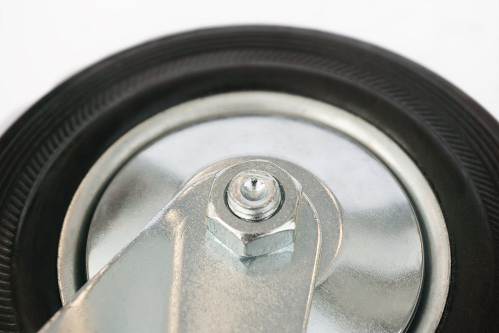 Ø 160 mm | Lenkrolle ohne Bremse: Metallgummi, Befestigungsplatte, Wälzlager, Tragfähigkeit 145 kg | 4001-160