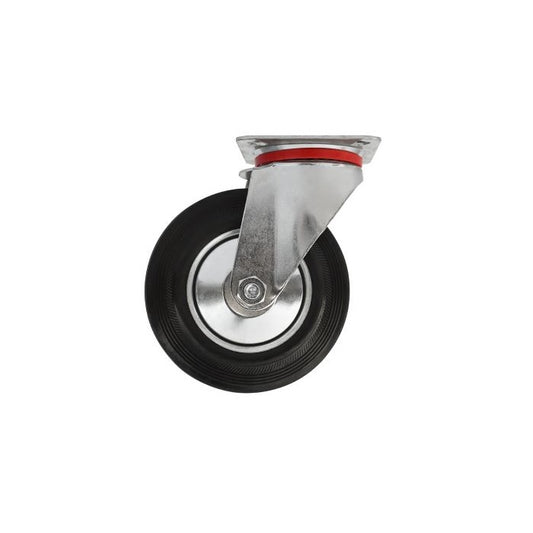 Ø 75 mm | Swivel castor without brake: metal rubber, mounting plate, roller bearing, load capacity 50 kg | 4001-75