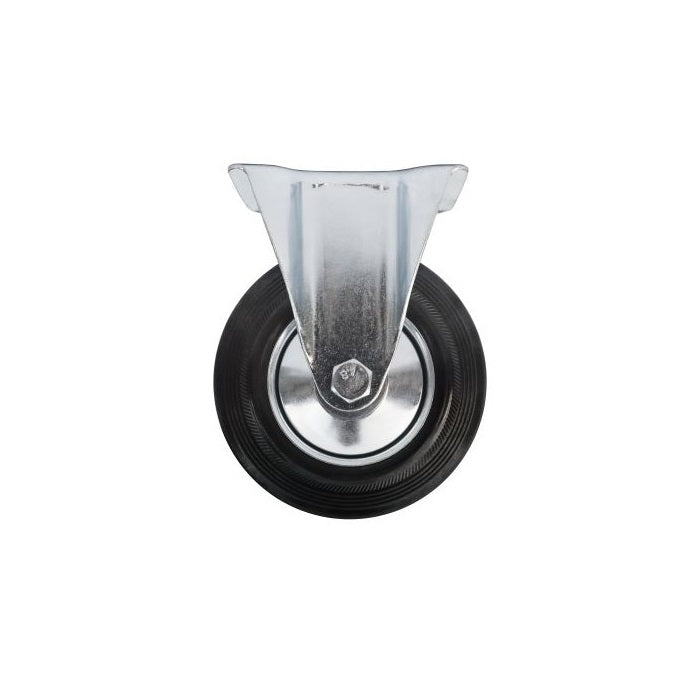 Ø 125 mm | Bockrolle ohne Bremse: Metallgummi, Befestigungsplatte, Wälzlager, Tragfähigkeit 100 kg | 4002-125