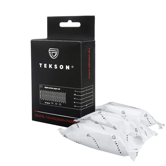 Thermopapierrollen Tekson für digital Tacho, 3 Stück pro Verpackung mit Euroloch | 207018