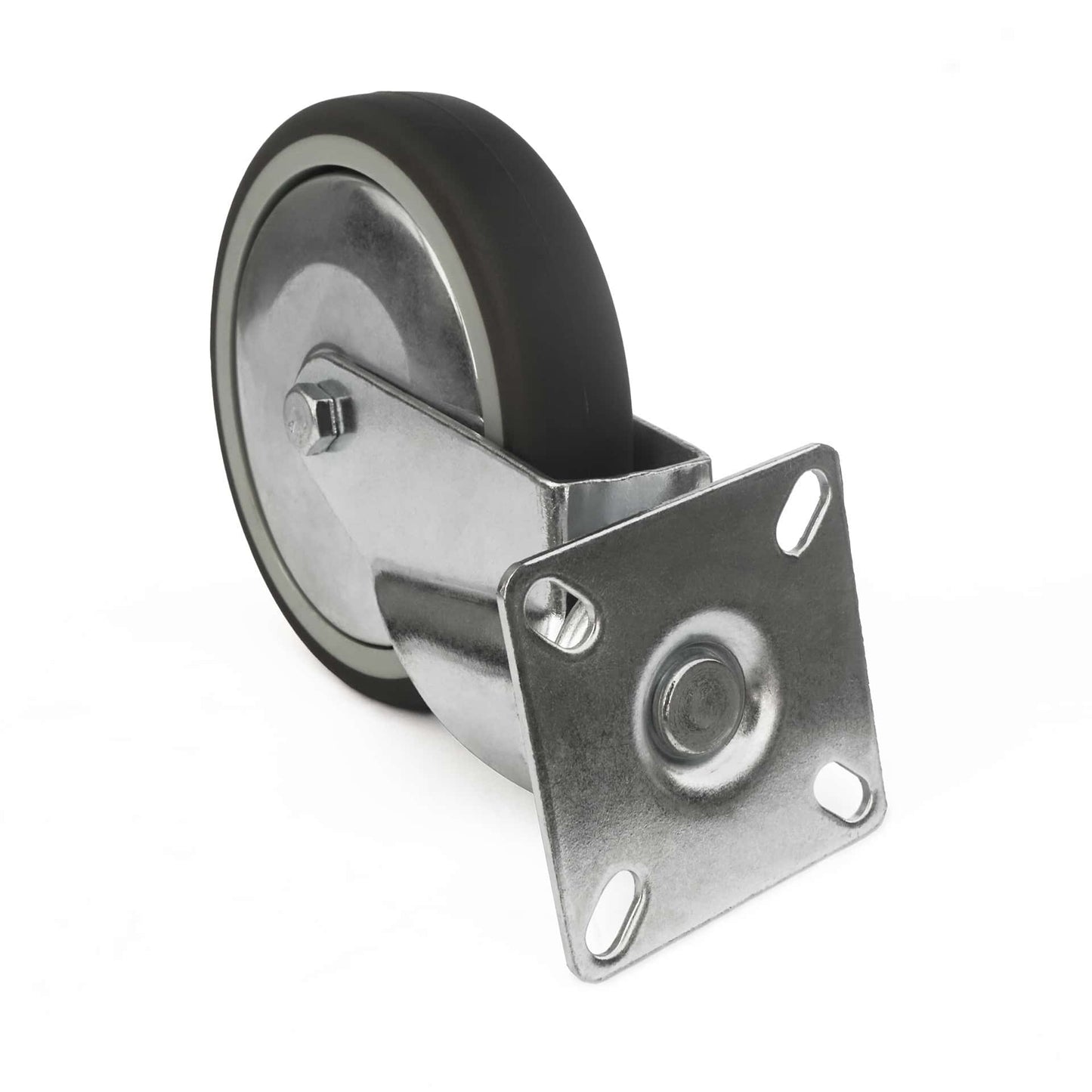 Ø 125 mm | Lenkrolle ohne Bremse: thermoplastischer Gummi, Anschraubplatte, Gleitlager, Tragfähigkeit 120 kg | 3013A-125