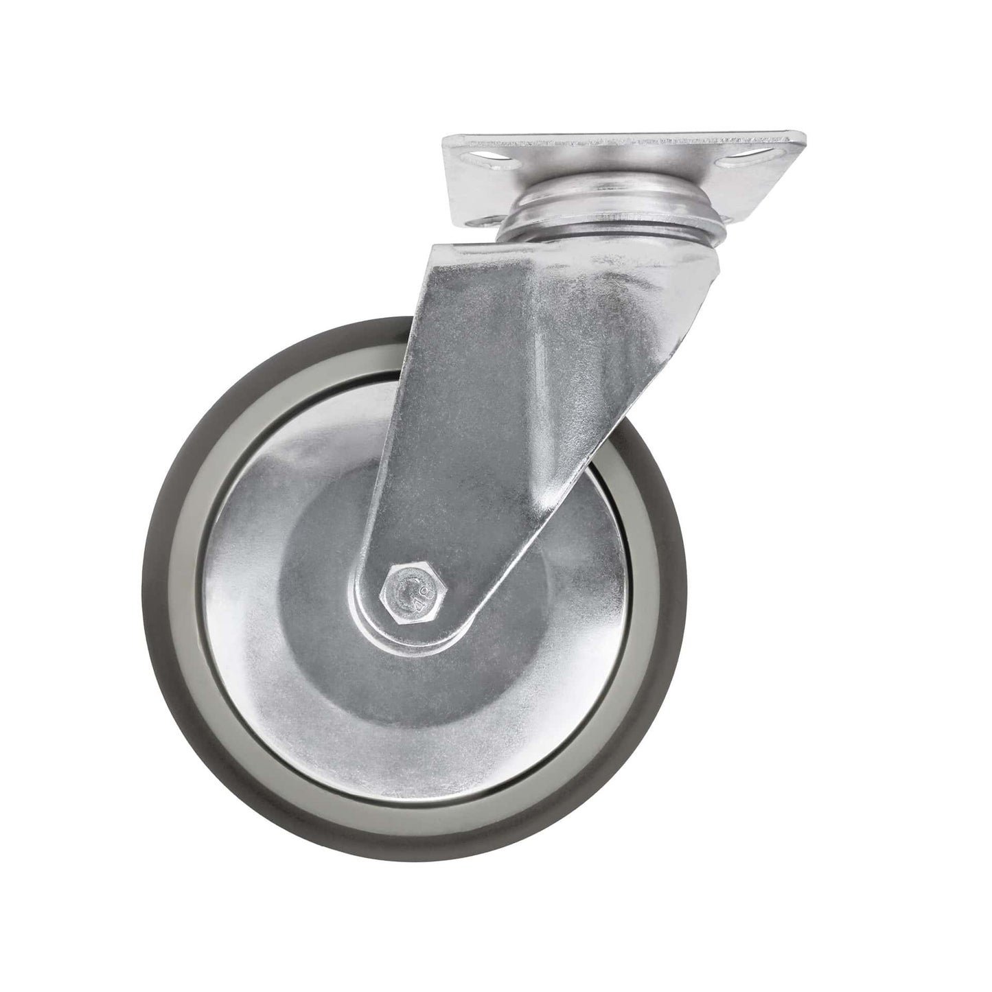 Ø 125 mm | Lenkrolle ohne Bremse: thermoplastischer Gummi, Anschraubplatte, Gleitlager, Tragfähigkeit 120 kg | 3013A-125