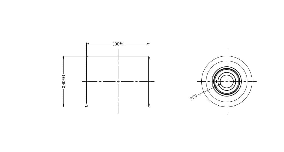 Ø 80 mm, Breite 100 mm | Hubwagenrolle: Gusseisen Polyurethan, Kugellager, Tragfähigkeit 500 kg | R02-100