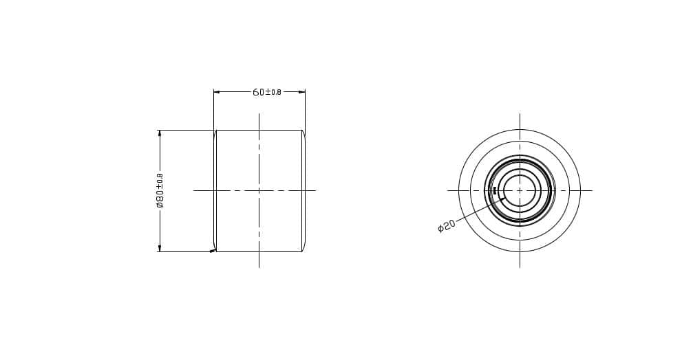 Ø 80 mm, Breite 60 mm | Hubwagenrolle: Gusseisen Polyurethan, Kugellager, Tragfähigkeit 250 kg | R02-60