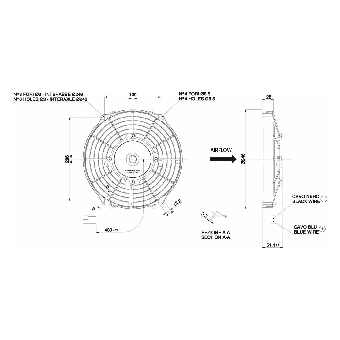 Spal Lüfter 24V, 225 MM, saugend | VA07-BP7/C-31A